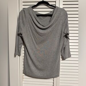 Magaschoni Heather Gray Cowl Neck Sweater